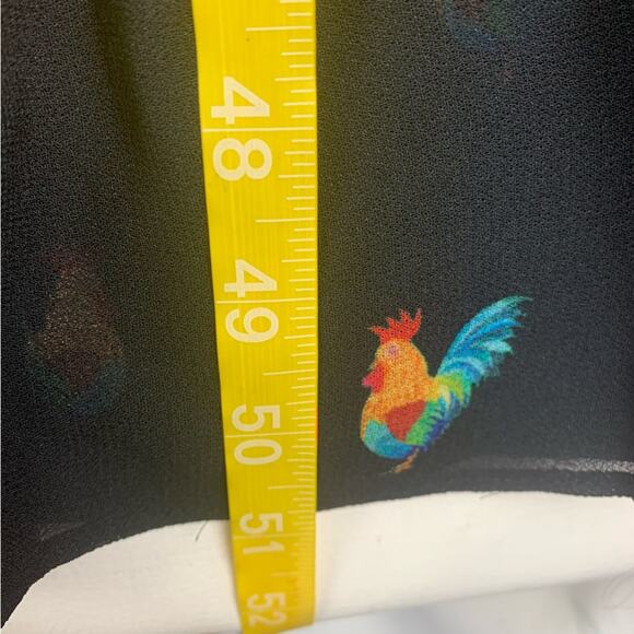 Farm Rio size small mixed stardust maxi dress Celestial Black chickens tiered - Picture 11 of 12